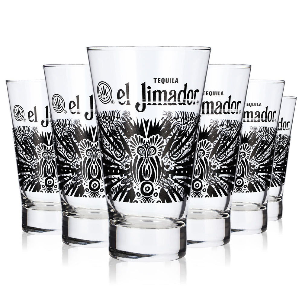 6 El Jimador Tequila Glasses, 0.35 L, Long Drink Glasses, Cocktail Glasses, Gin and Tonic Glasses (Set of 6)