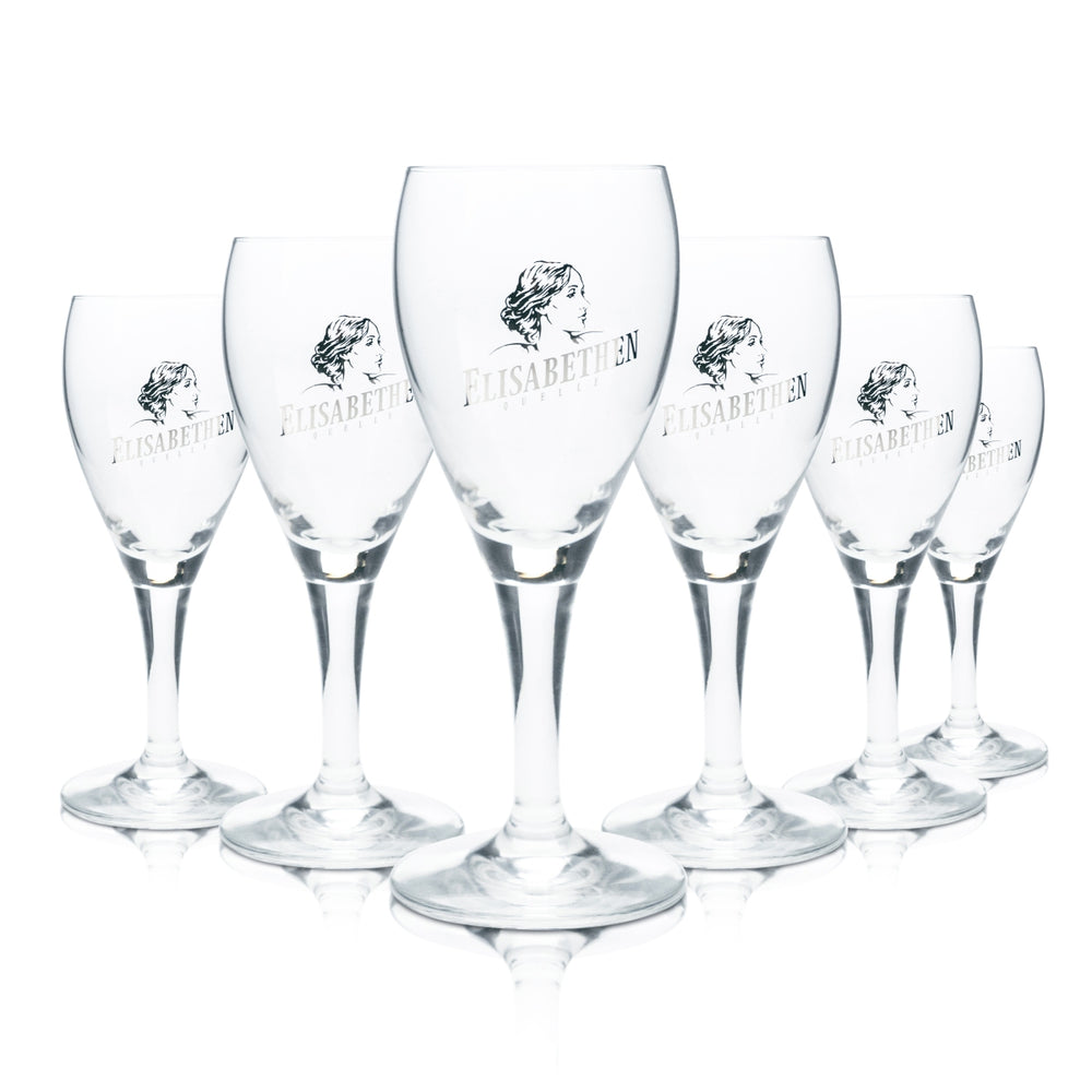 6x Elisabethen Quelle mineral water glass 0.15 l goblet trophy glasses, catering sparkling water