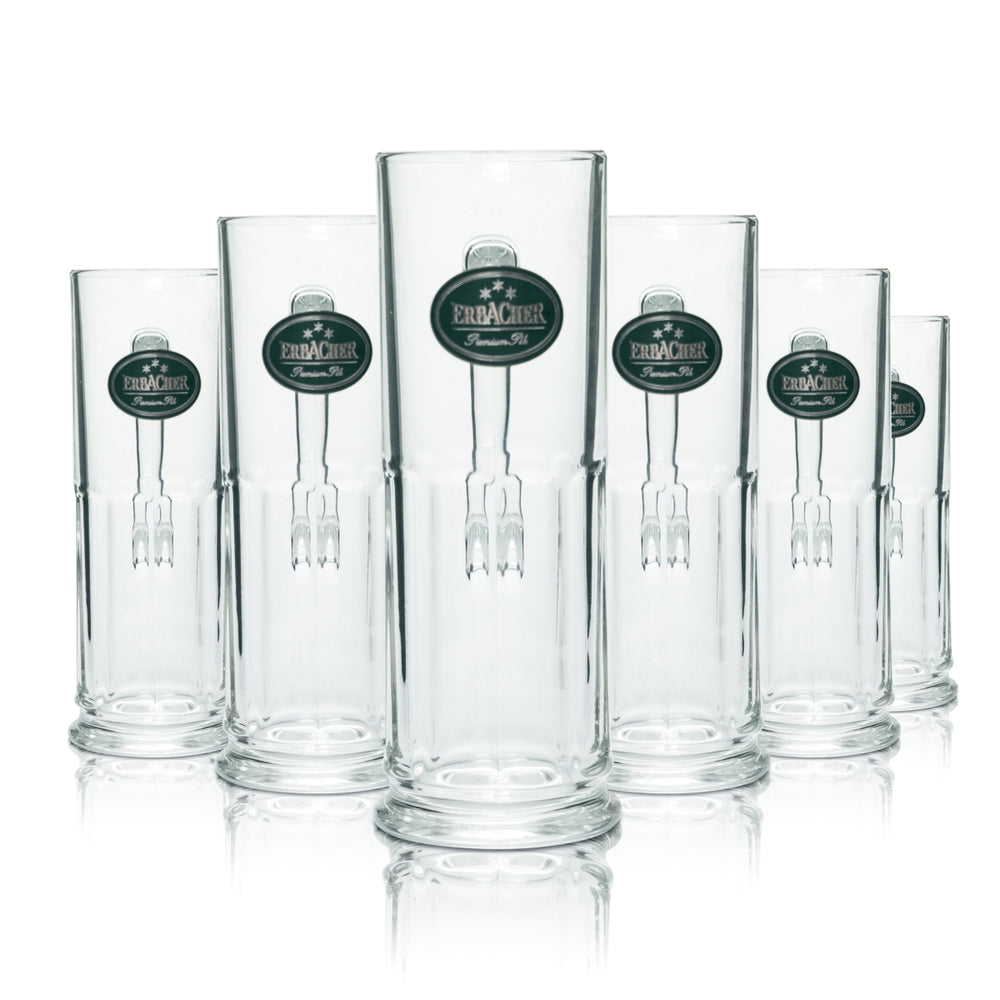 6x Erbacher Brauhaus beer glass 0.5l mug tankard Seidel contour glasses gastro bar