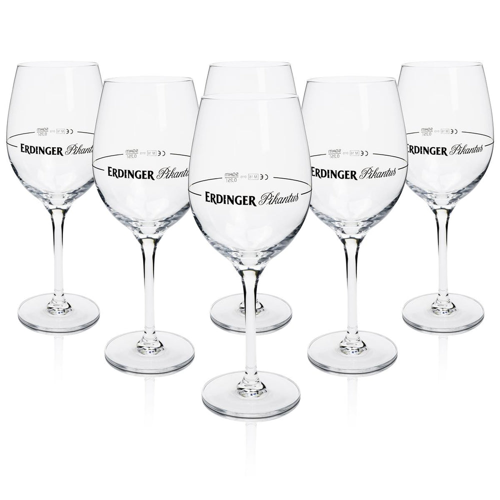 6x Erdinger beer glass 0.25l Pikantus Pokal aperitif
