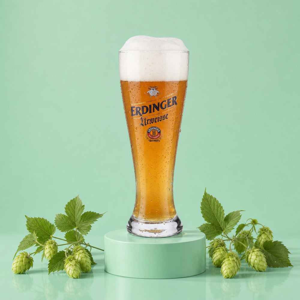 6x Erdinger Glass 0.3l Urweisse Wheat Beer Glass Pearl Effect Handmade Hefeweizen