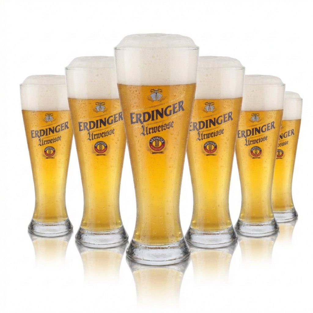 6x Erdinger Glass 0.3l Urweisse Wheat Beer Glass Pearl Effect Handmade Hefeweizen – View 2