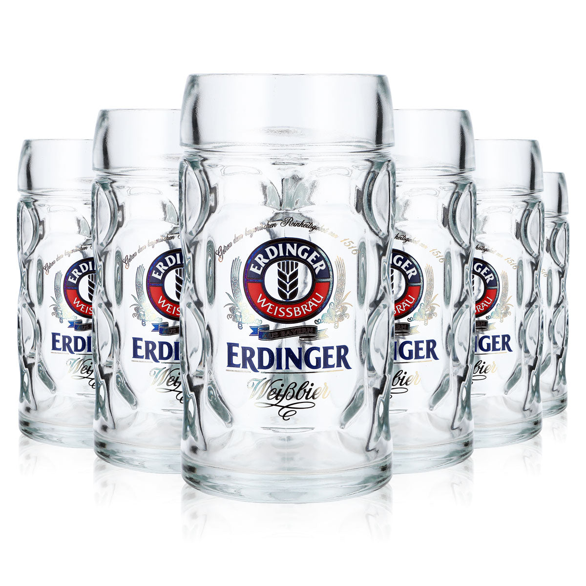 6x Erdinger Weissbier beer glasses, 0.5l beer mug, beer stein – View 7