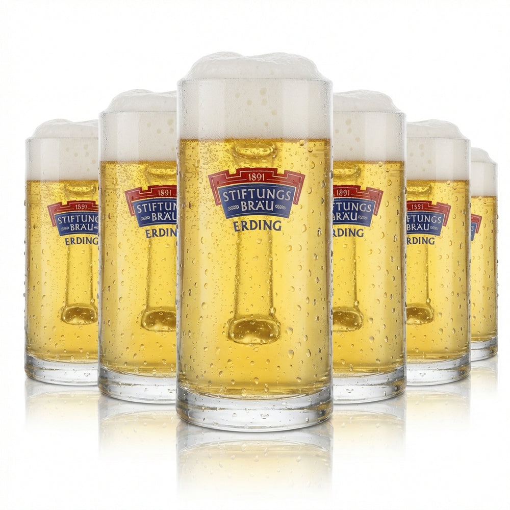 6x Erdinger Weissbräu glass 0,3l mug Stiftungsbräu glasses set brewery Bavaria
