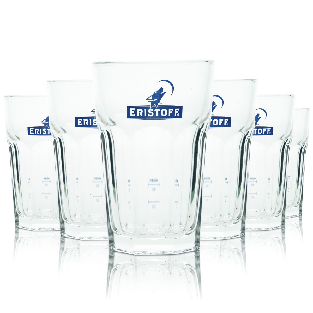 6x Eristoff Glass 0.25l Long Drink Glasses Cocktail Glasses Vodka Ember Haze Aperitif