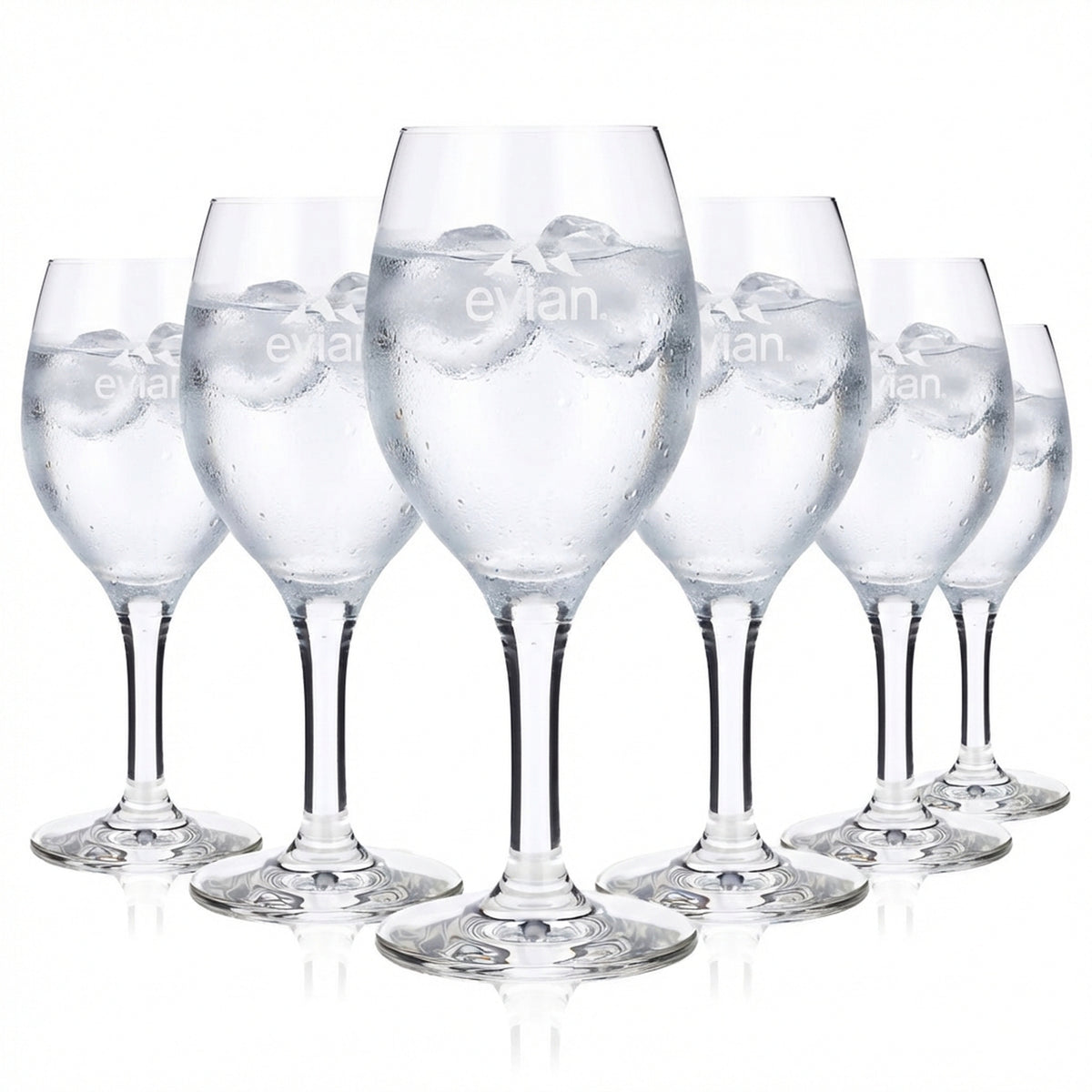 6x Evian water glass 0.23l Water glasses Goblet Chalice