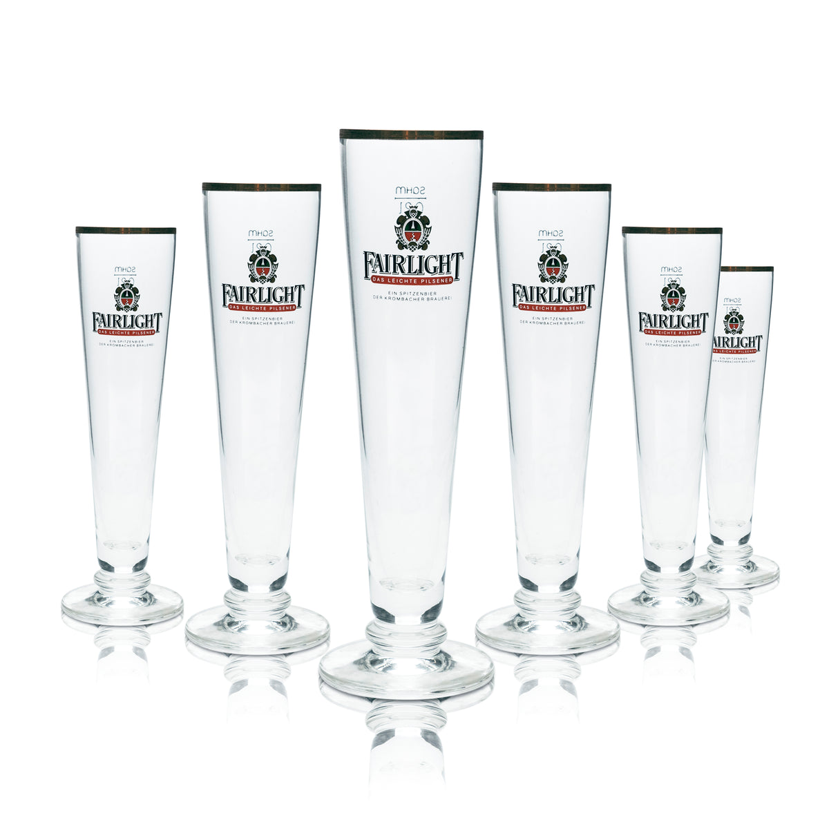 6x Fairlight beer glass 0.2 l tulip glass with gold rim, glasses, gastro pub, pilsner, brewery – View 6