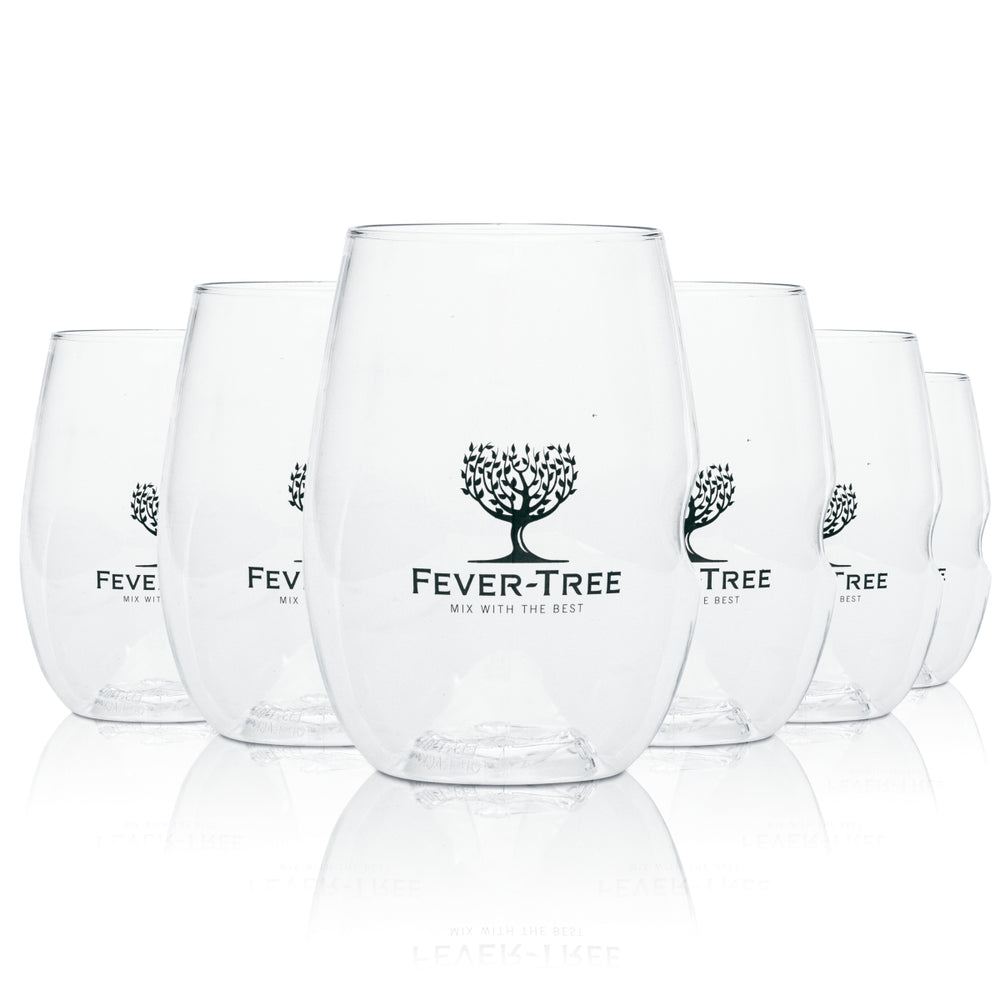 6x Fever Tree Reusable Hard Plastic Gin Tumblers 0.3L Long Drink Glasses