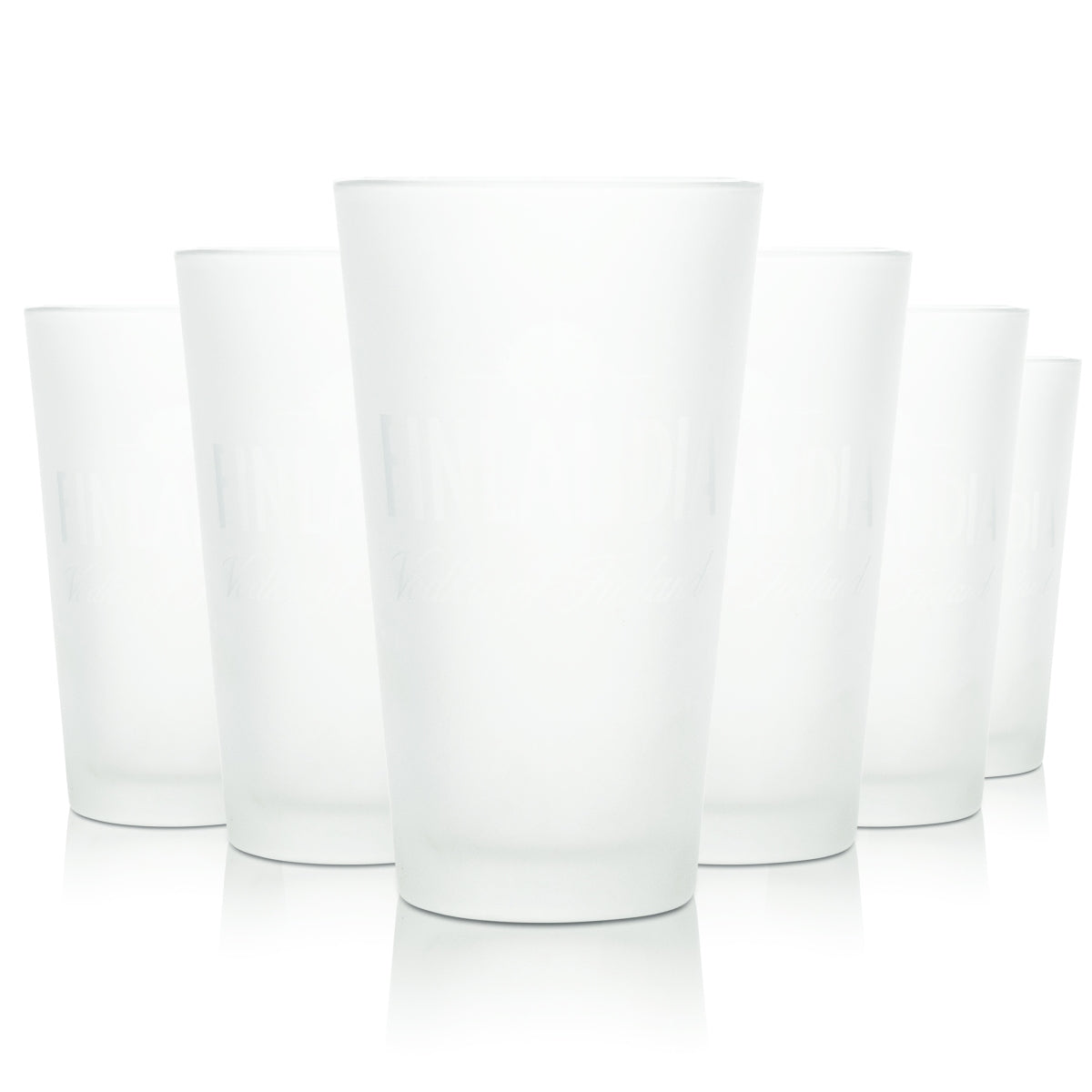 6x Finlandia Vodka Long Drink Glass, Frosted, 2cl 4cl Cocktail Vodka Bar