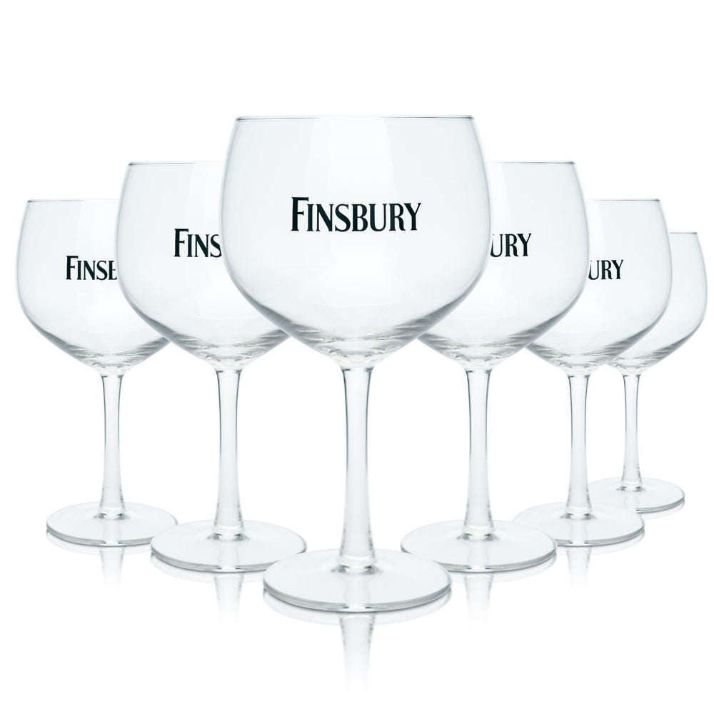 6x Finsbury gin and tonic glass 0.6l balloon glass goblet stemmed glass set aperitif glasses