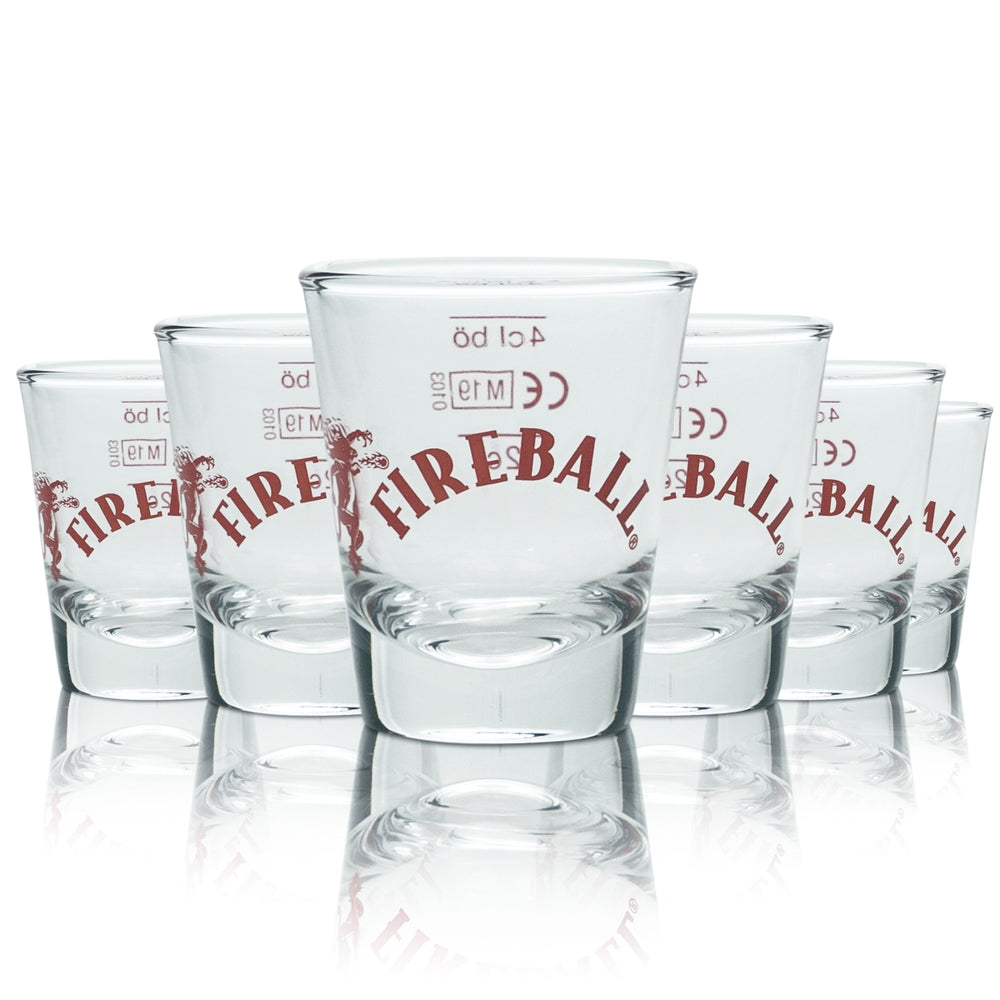 6x Fireball Whisky Glass 2cl 4cl Shot Glasses Stamper Short Cinnamon Shot Glasses