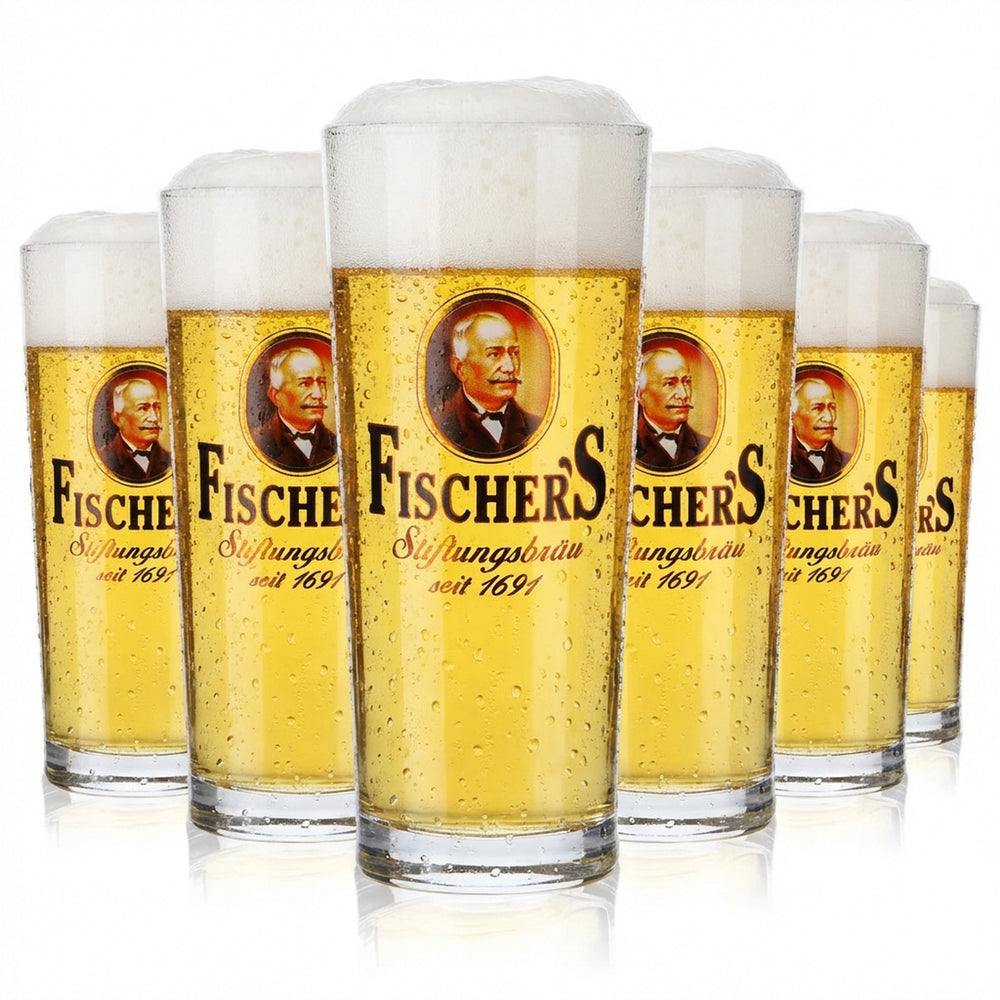 6x Fischer's Beer Glass Willi Glasses Beer Glasses 0.25l Willi Mug Sahm