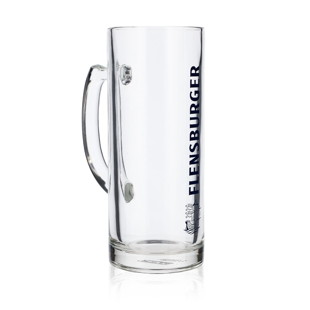 6x Flensburg beer glass 0.5l beer glasses mug tankard blue lettering – View 3