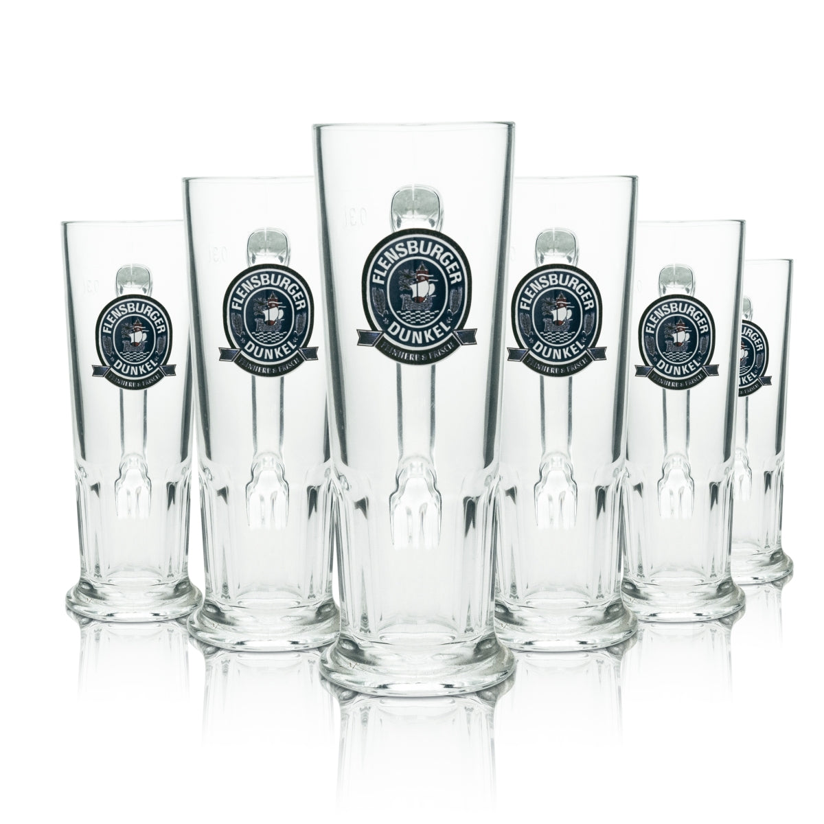 6x Flensburg beer glass mug 0.3 l dark, delicately tart & fresh