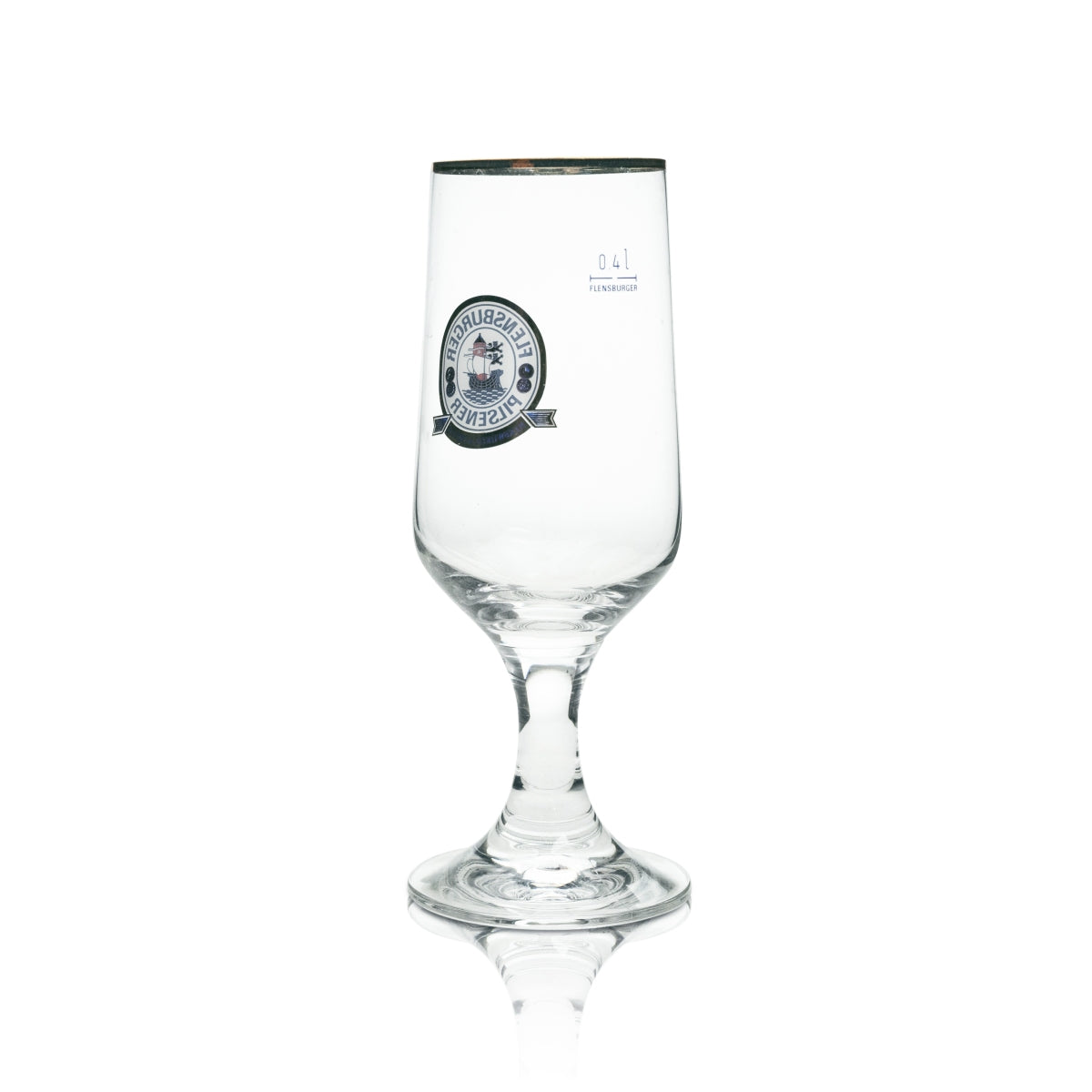 6x Flensburg Beer Glass Trophy 0.4l Herbal and Fresh Gold Rim – View 3
