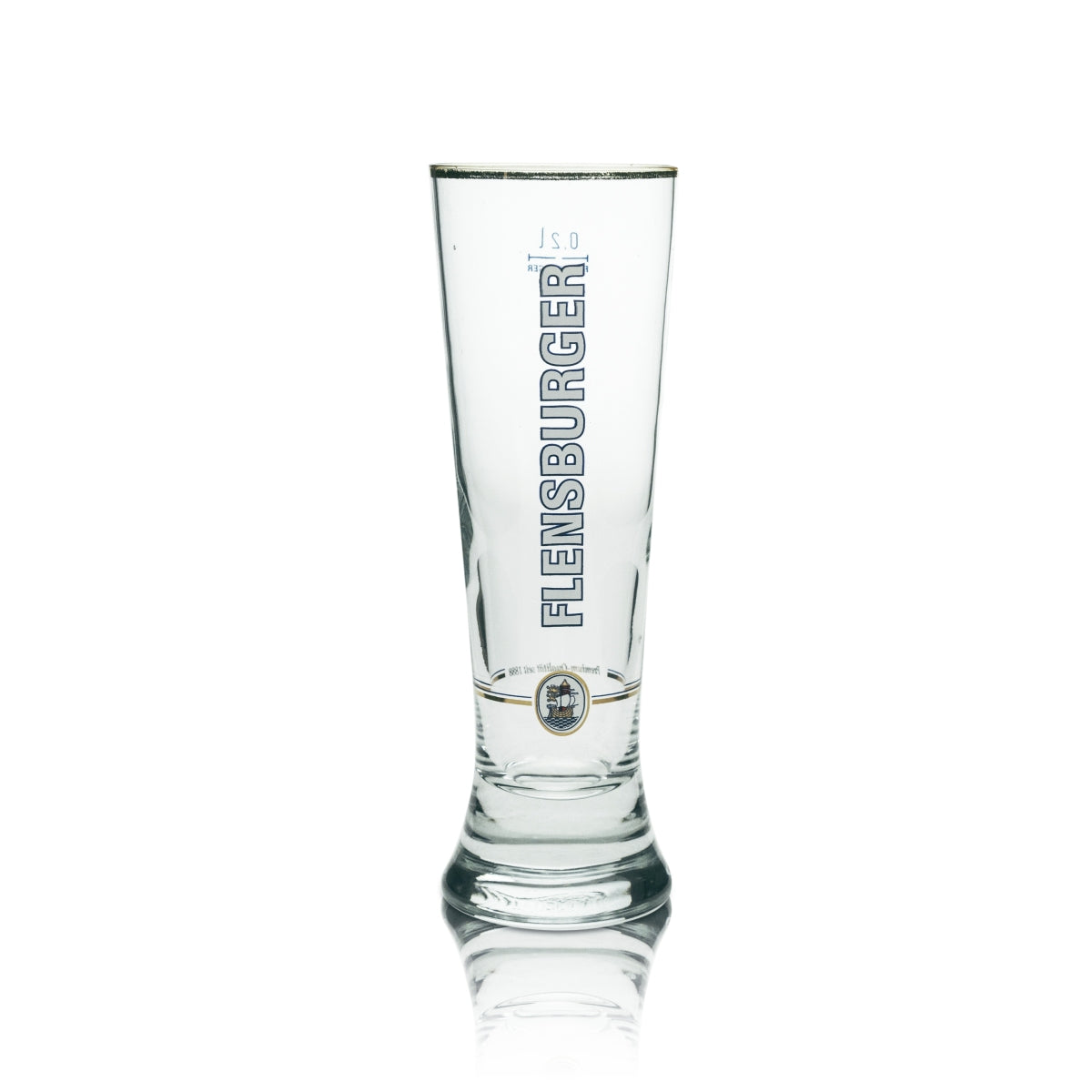 6x Flensburg beer glass tulip 0.2 l Sahm gold rim – View 2