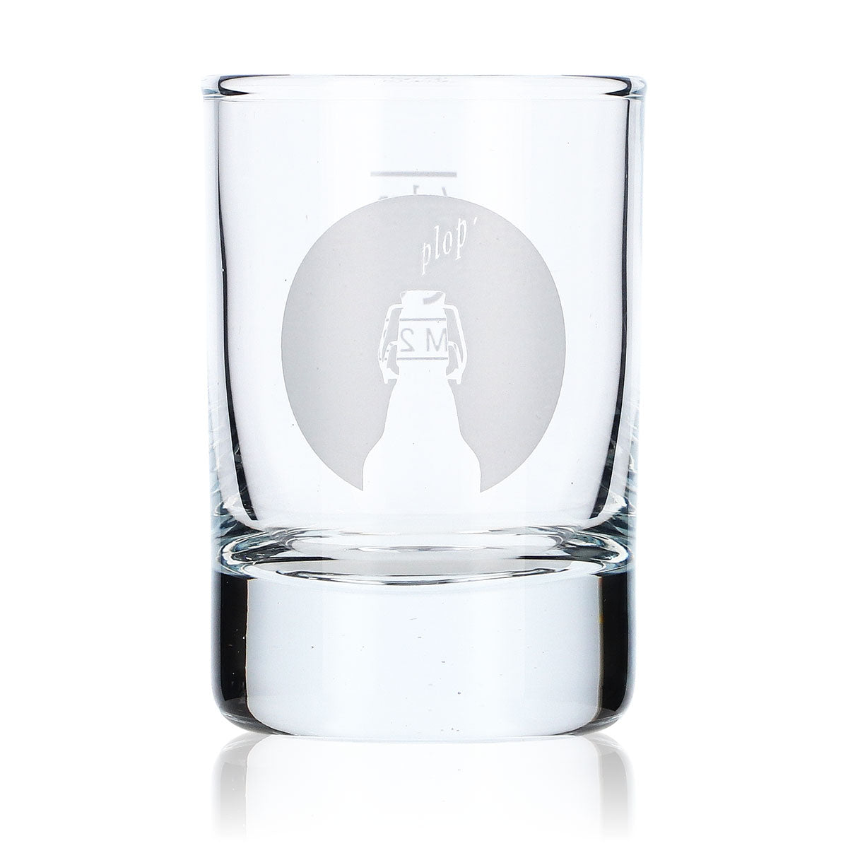 6x Flensburger glass 4cl shot glass Stamper Short beer "PLOP" logo "Northern Lights" – View 2