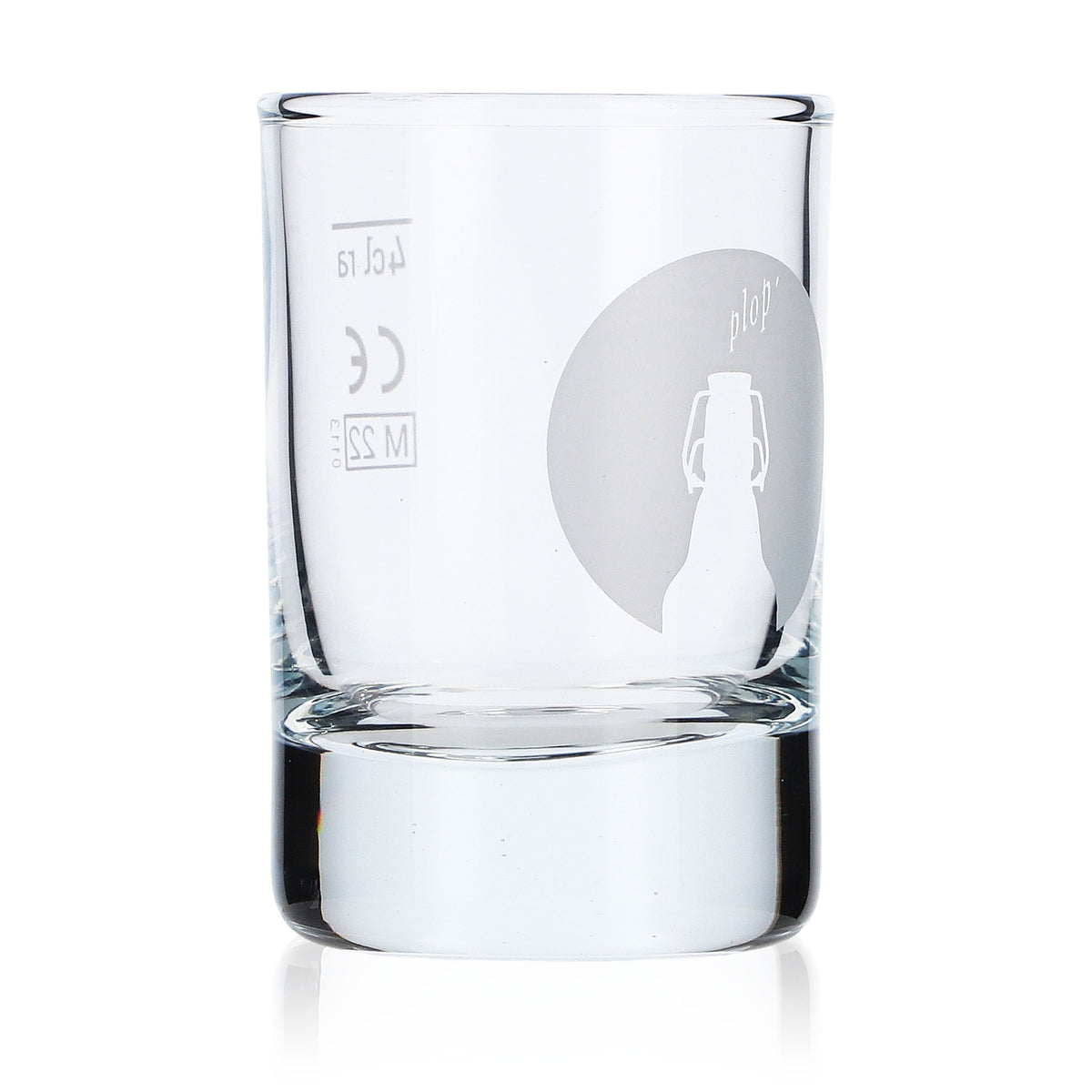 6x Flensburger glass 4cl shot glass Stamper Short beer "PLOP" logo "Northern Lights" – View 3