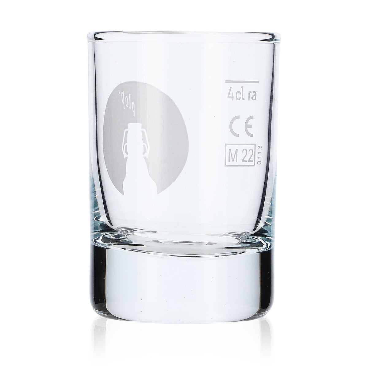 6x Flensburger glass 4cl shot glass Stamper Short beer "PLOP" logo "Northern Lights" – View 4