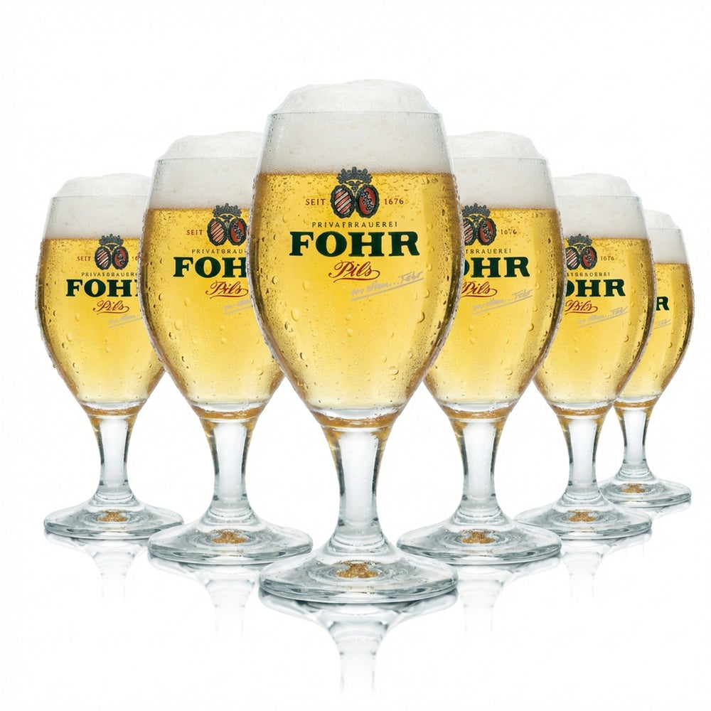 6x Fohr Beer Glass 0.3l Goblet Tulip Mug Glasses Brewery Gastro Bar Pils Beer