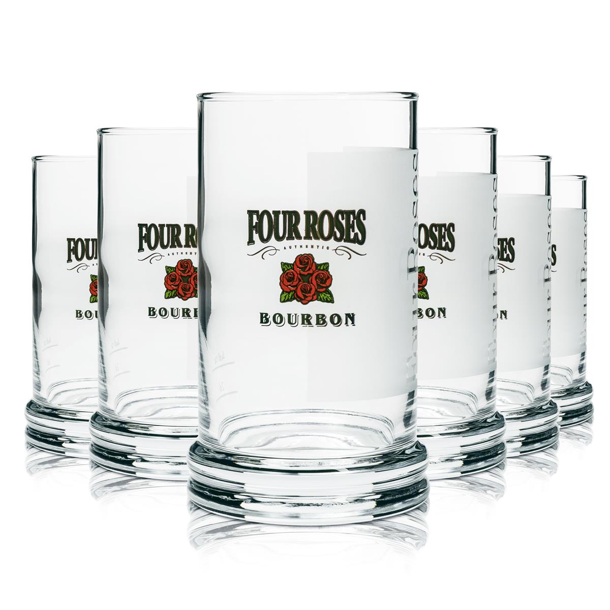 6x Four Roses Whiskey Glass Tumblers