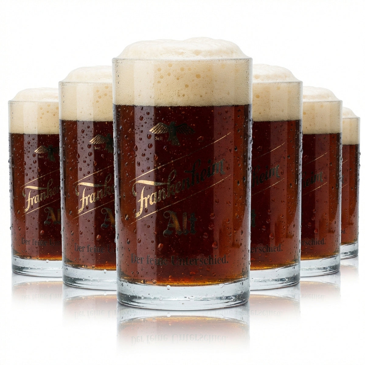 6x Frankenheim Glass 0.1l Alt Beer Glasses Mug Mug Calibrated Gastropub Bar