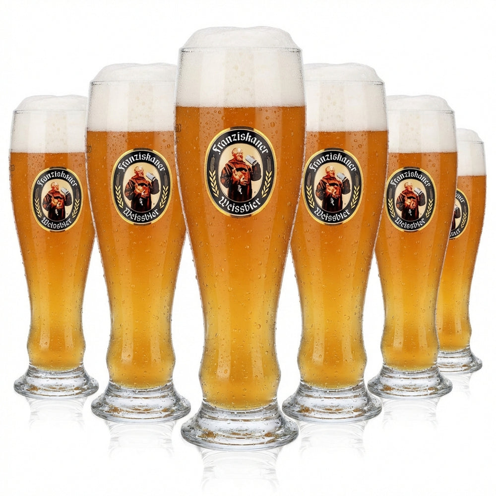 6x Franziskaner beer glass Beer glasses Wheat beer glass 0.5l White beer glass Rastal