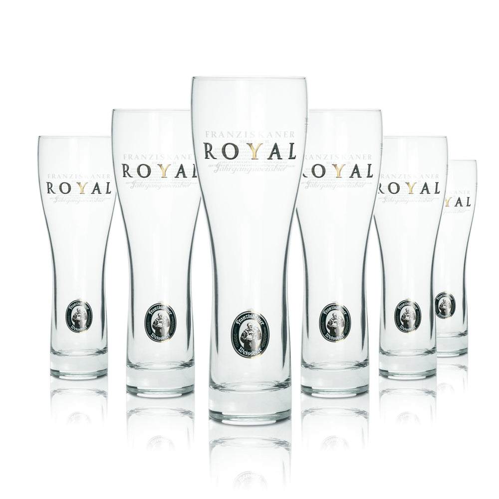 6x Franziskaner Hefe Wheat Beer Glass 0.5l Wheat Beer Goblet Royal Calibrated Gastro Bar
