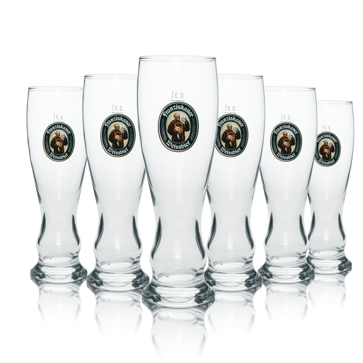 6x Franziskaner wheat beer glass 0.3l yeast crystal wheat glasses calibrated for catering – View 3