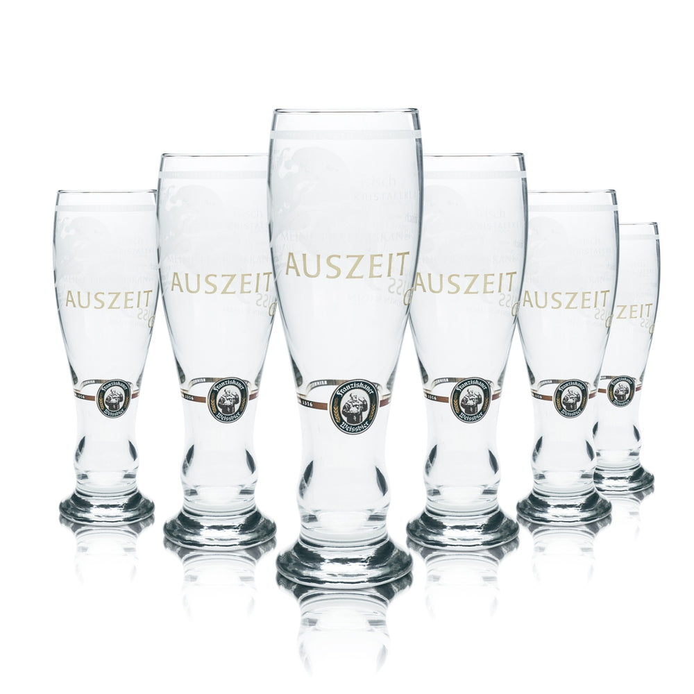 6x Franziskaner wheat beer glass 0.5l yeast wheat glasses, catering, collector's item, brewery