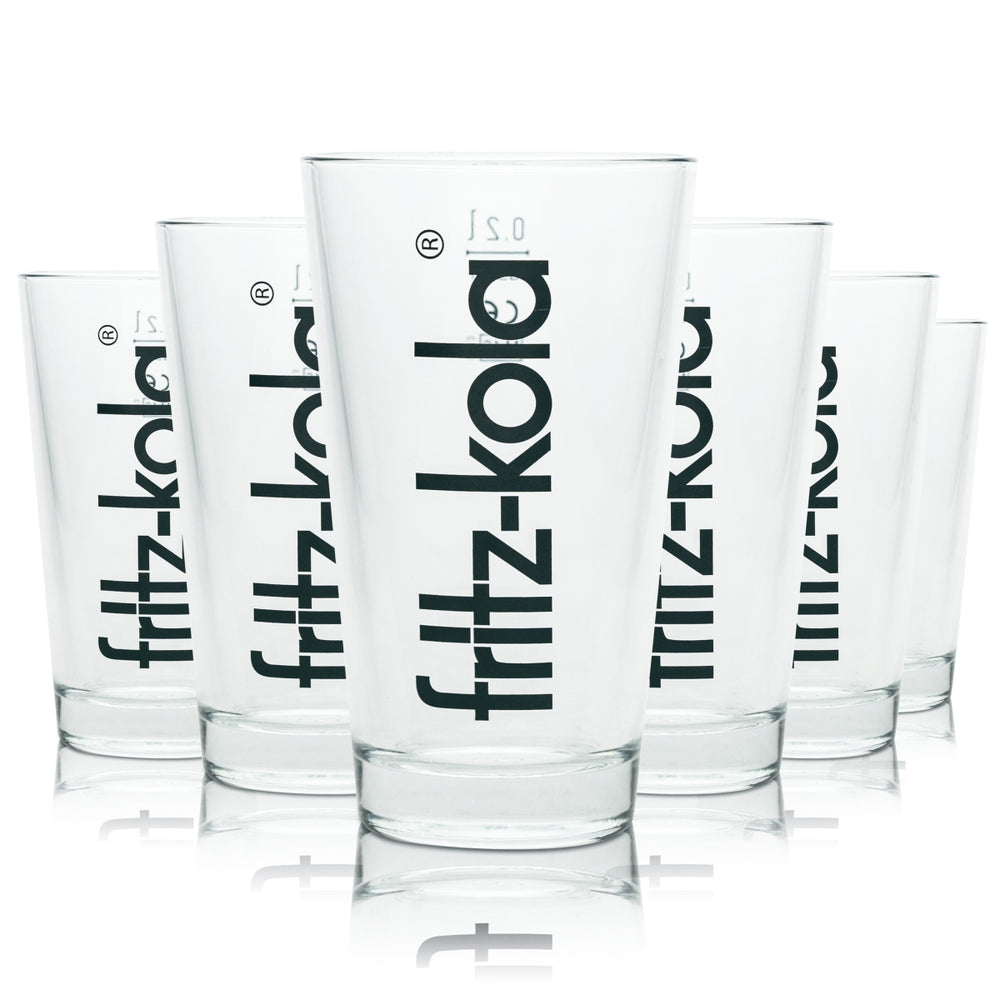 6x Fritz-Kola glass 0.2 l Rastal soft drinks glasses Cola long drink cocktail juice