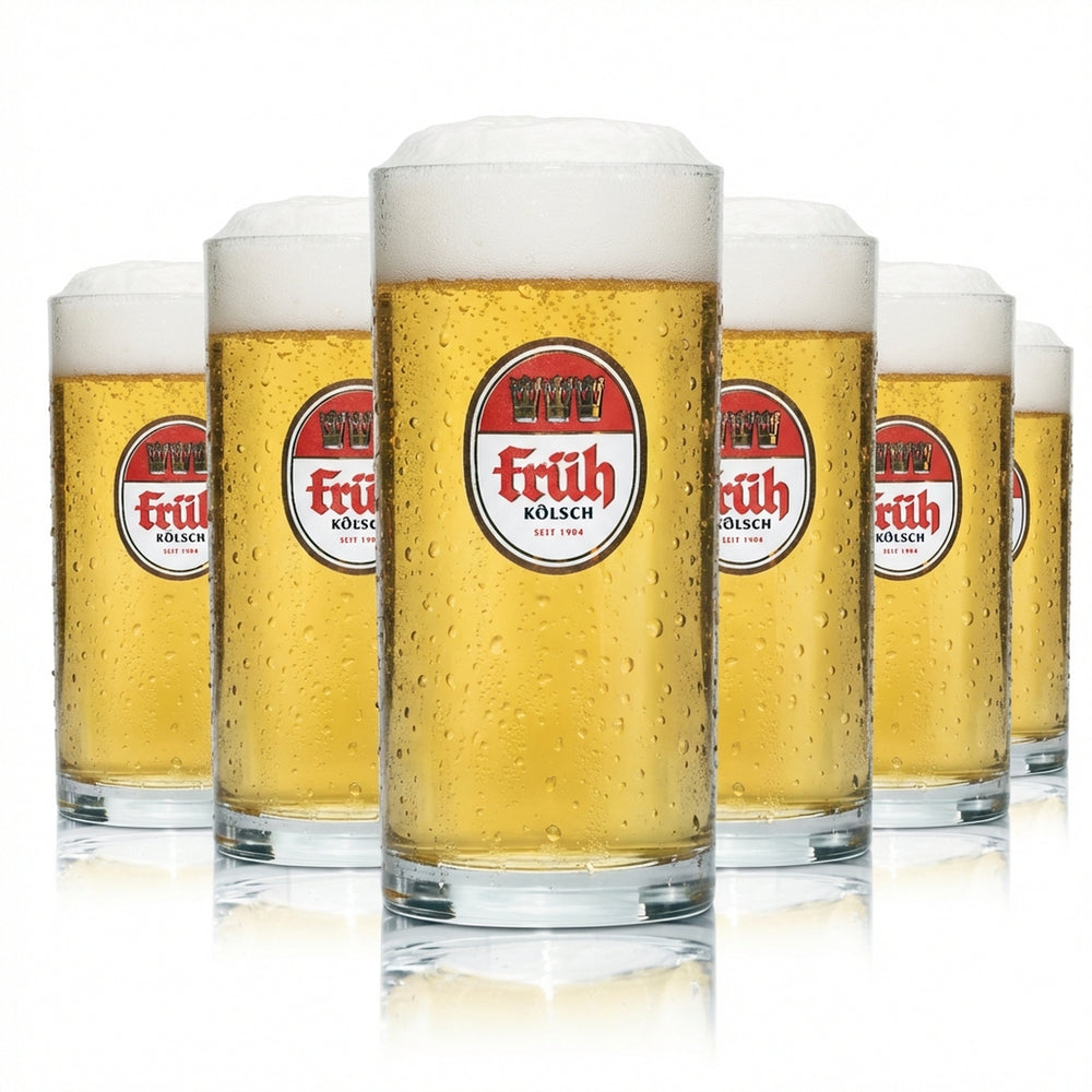 6x Früh Kölsch Beer Glasses, 0.1 L, Beer Mugs, Brewery Cologne, Beer, Restaurant