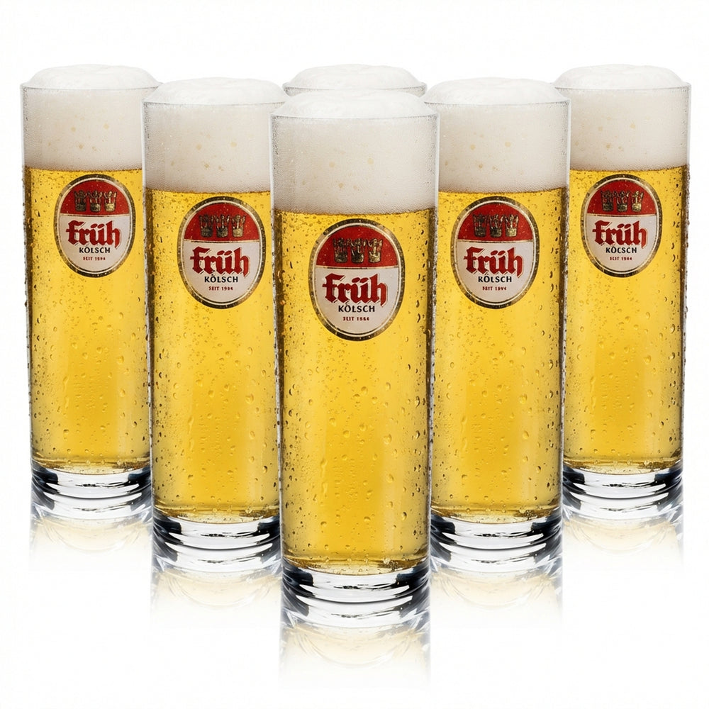 6x Früh Kölsch beer glass 0.3l Rastal