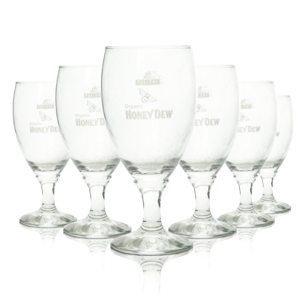 6x Fuller's Beer Glass 0.5l Goblet Pint Organic Honey Dew Golden Ale Beer Glasses One
