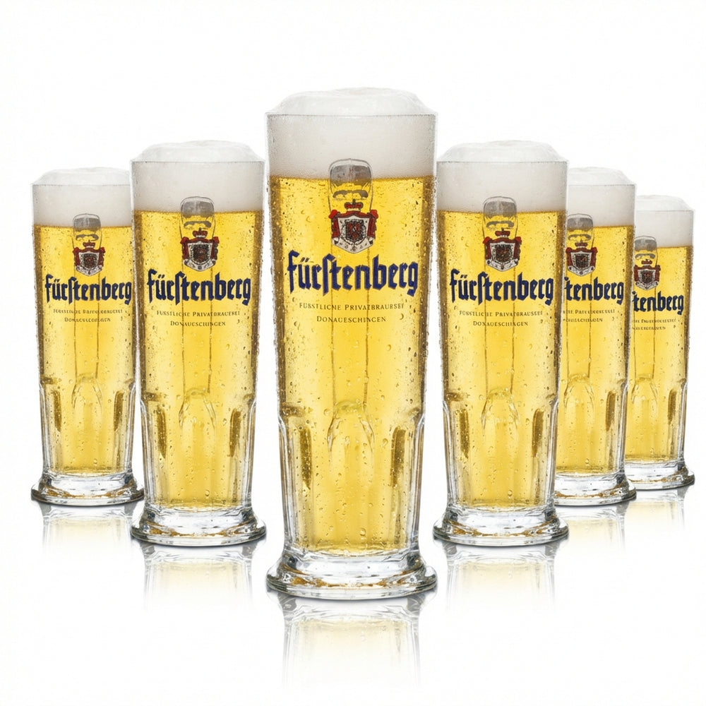 6x Fürstenberg beer glass 0.3l mug Seidel glasses with handle
