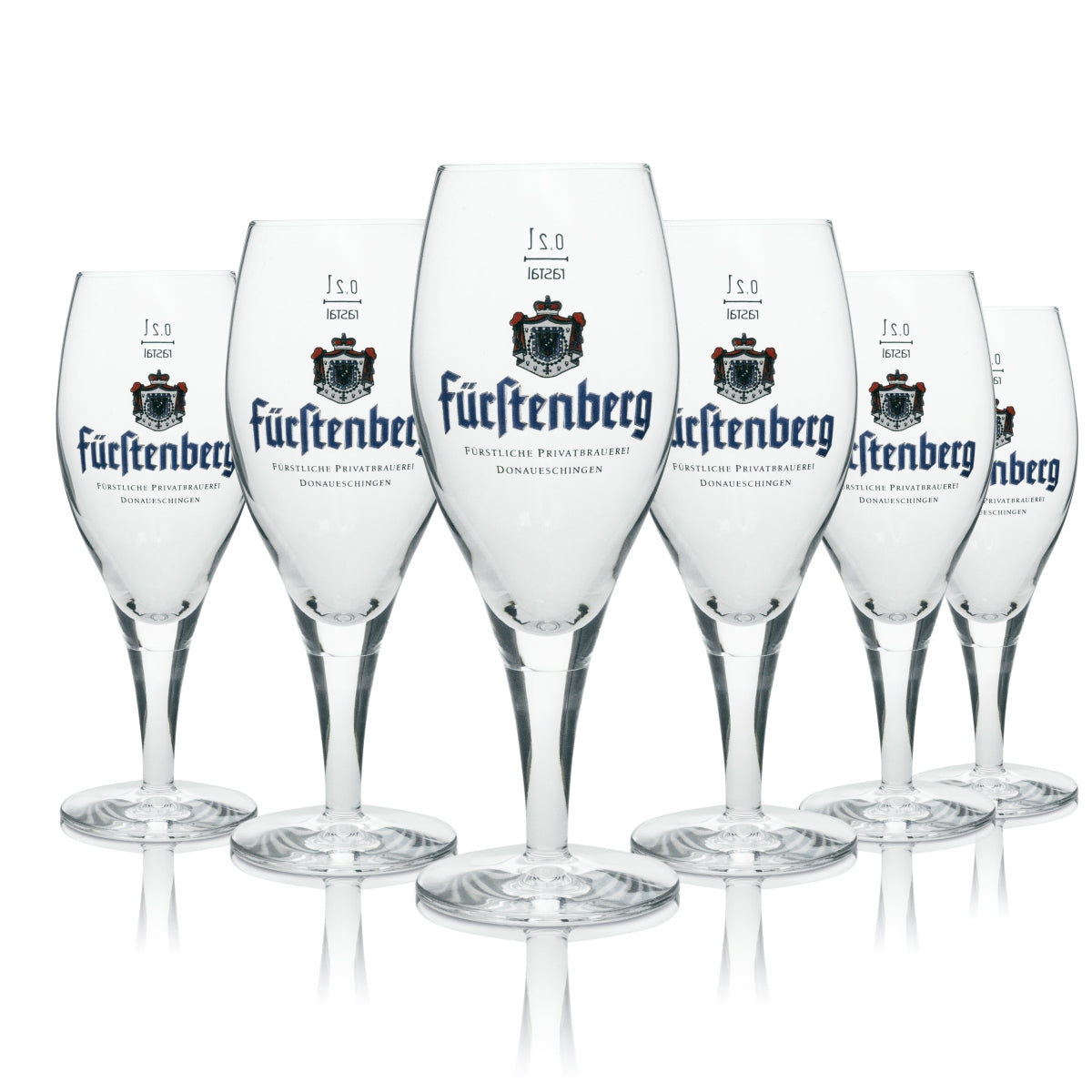 6x Fürstenberg beer glass trophy 0.2 l Rastal