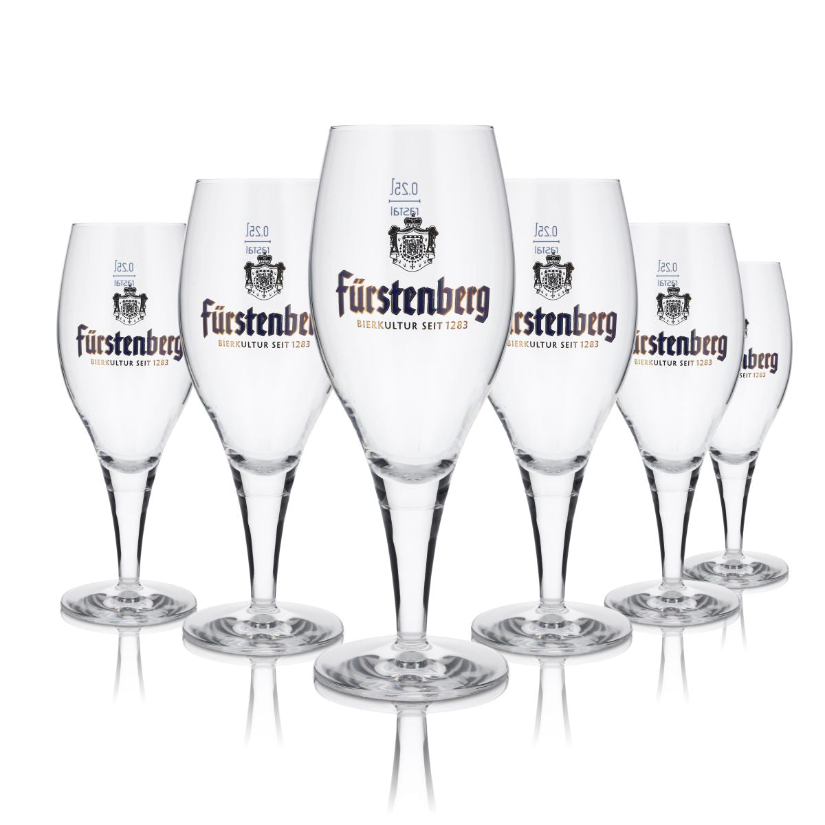 6x Fürstenberg Glass 0.25l Trophy Beer Glass Pilstulpe Glass Set Brewery Gastro