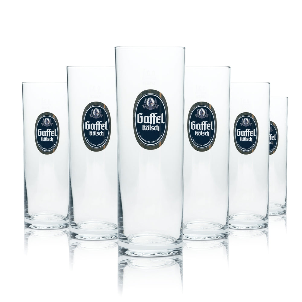 6x Gaffel Kölsch Alt Beer Glass 0.3l Mug Cups Glasses Cologne Pub Gastro Bar