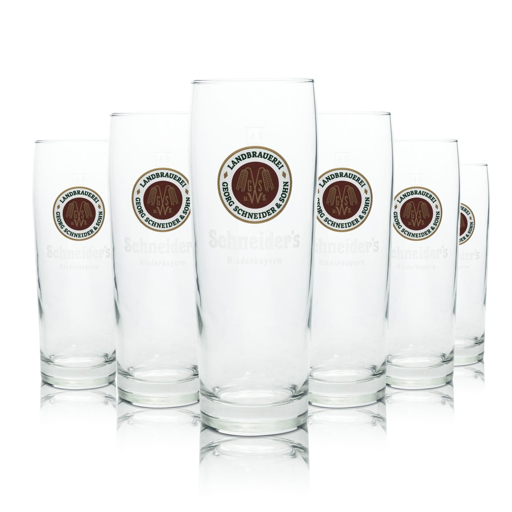 6x Georg Schneider & Sohn Landbräu beer glass 0.5l Rastal Willi glasses Bavaria