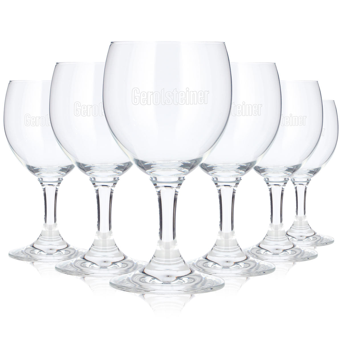6 Gerolsteiner Water Glasses, 0.25 L, Tulip-Shaped Beer Glasses (Set of 6)