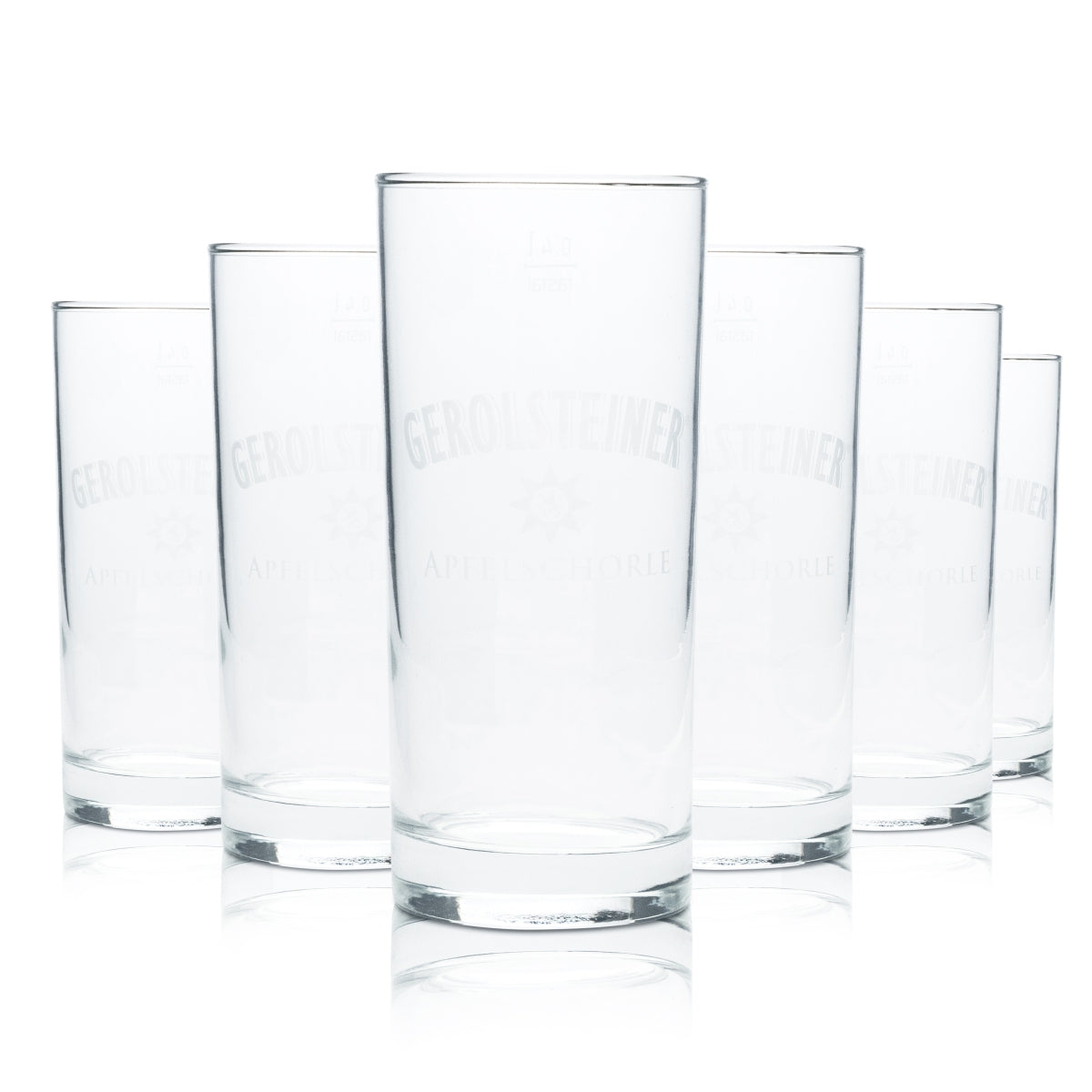 6x Gerolsteiner water glass 0.4l cup glasses apple spritzer mineral spring Gastro