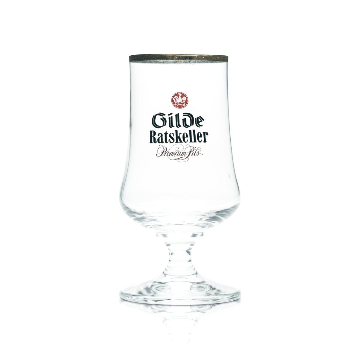 6x Guild Pilsner Beer Glass 0.2l Goblet Tulip Ratskeller Pils Gold Rim Glasses – View 2