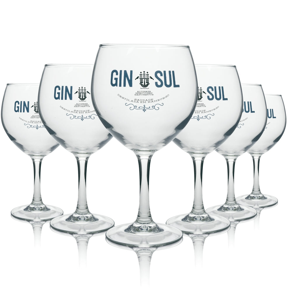 6x Gin Sul Glass 0.62l Copa Balloon Glasses Gin and Tonic Fizz Long Drink Hamburg Gastro
