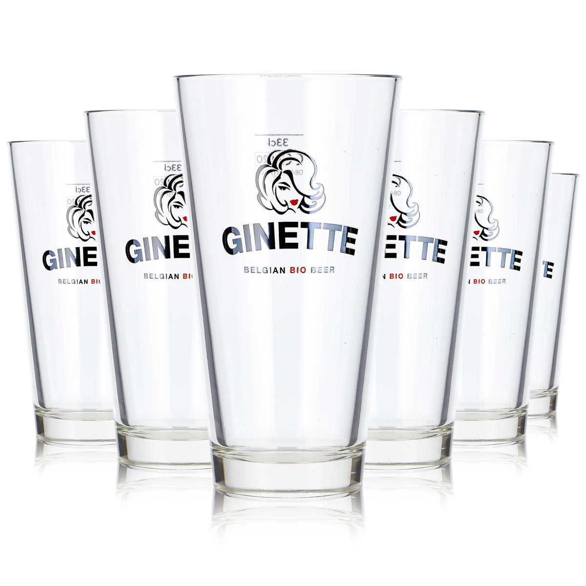6 Ginette Beer Glasses, 0.33 L, Beer Glass, Willibecher Beer Mug, Seidel (Set of 6)