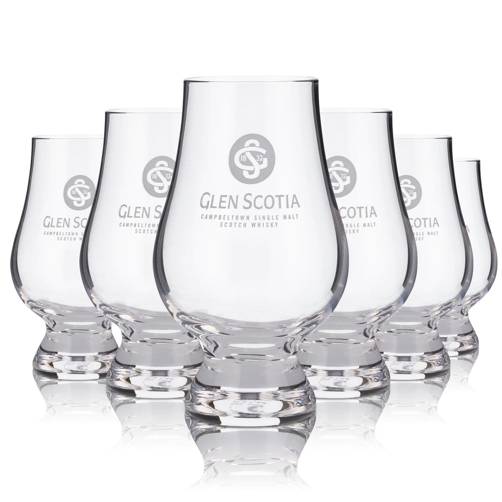 6x Glen Scotia glass 0.1l whisky nosing tasting glass Glencairn Distillery Scotch