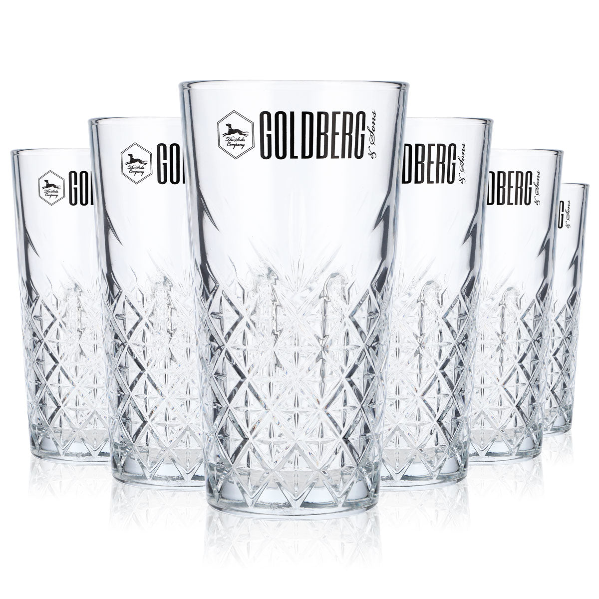 6x Goldberg Soft Drink Glass 0.36 L Long Drink Glasses Relief Timeless – View 5