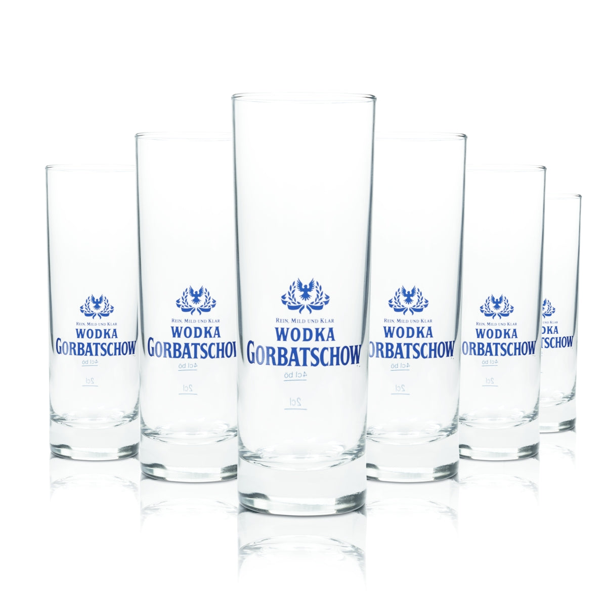 6x Gorbatschow Vodka Glass 0.3l Long Drink Cocktail Round Sweden Glasses
