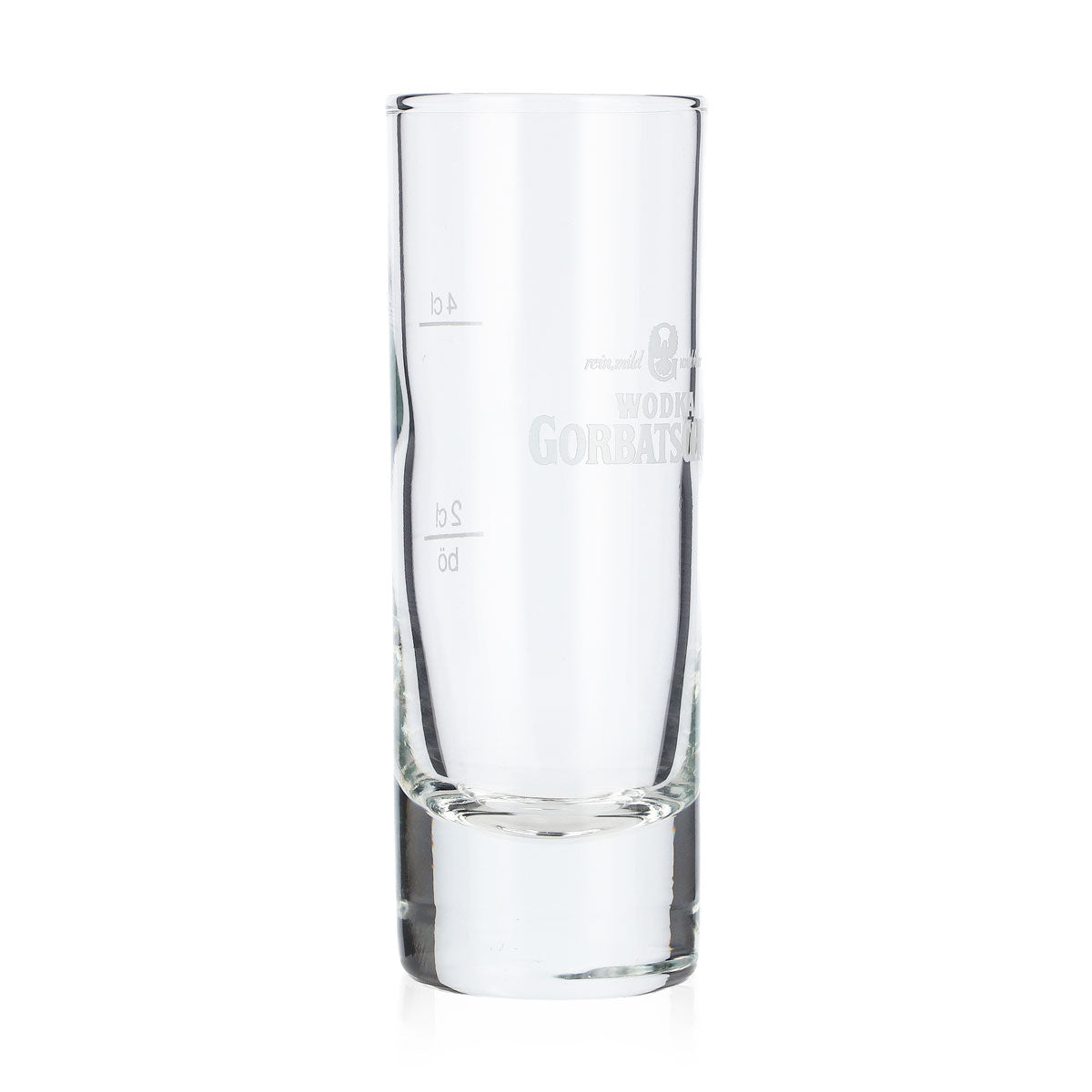 6x Gorbachev Vodka Glass Shot Glass Stamper Short 2cl/4cl White Logo – View 3