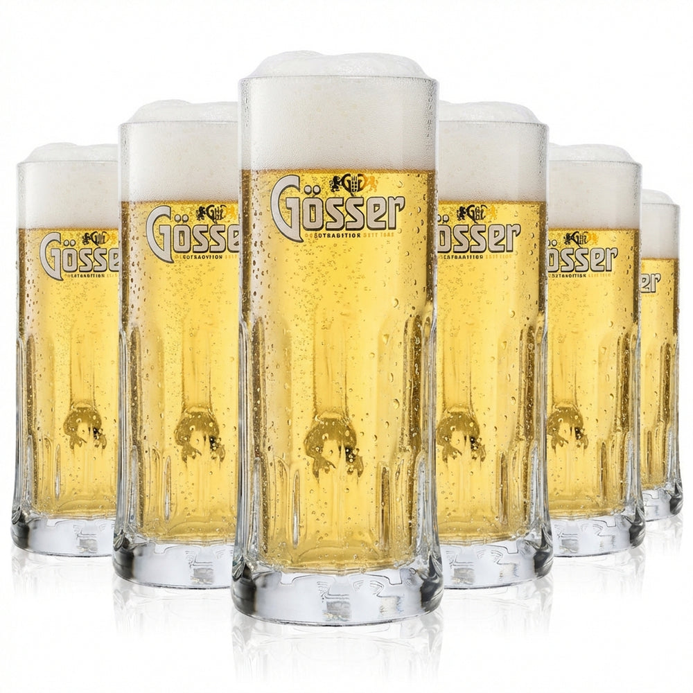 6x Gösser beer glass 0.3l beer glasses tankard beer mug beer stein tankard Salzburg
