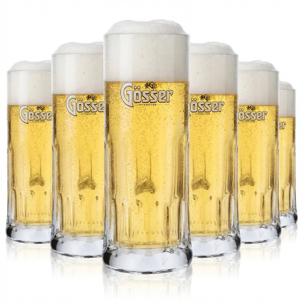6x Gösser beer glass 0.5l beer glasses tankard beer mug beer stein tankard Salzburg